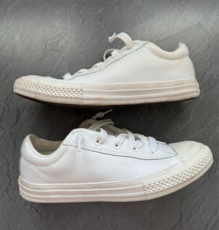Converse cuir blanche T36 - photo numéro 2