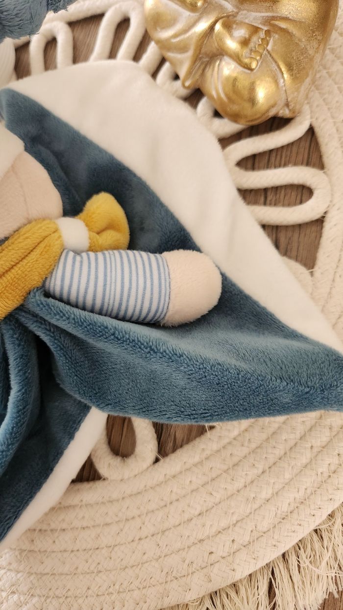 Doudou Lange Ours Baby Nat Turquoise Beige - photo numéro 9
