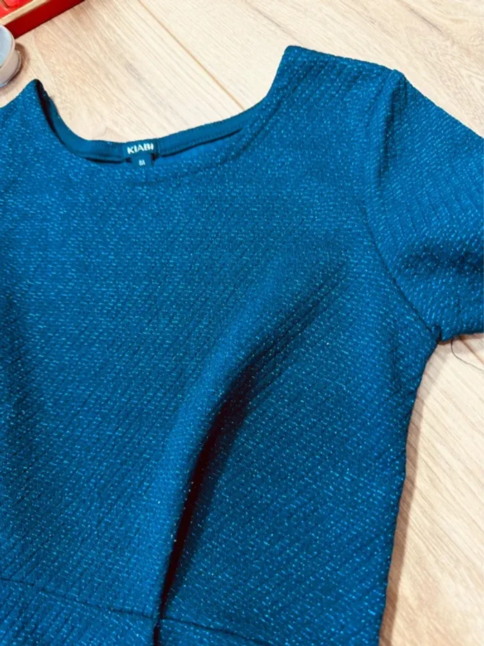 Taille 8 ans robe fête Noël fille Kiabi bleu marine * scintillante * 🎄 - photo numéro 2