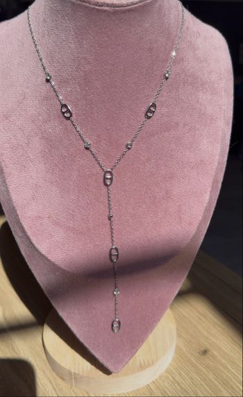 Collier maille marine - argenté 