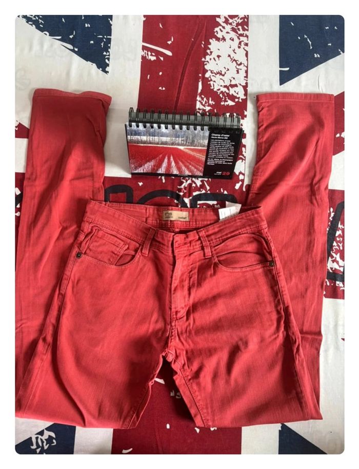 Jeans Celio rouge straight fit taille 38 C15 - photo numéro 6