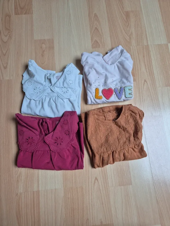 Lot de 4 t-shirts manches longues