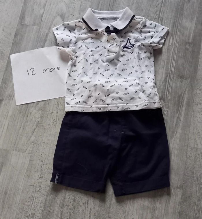 Ensemble short classe 12 mois