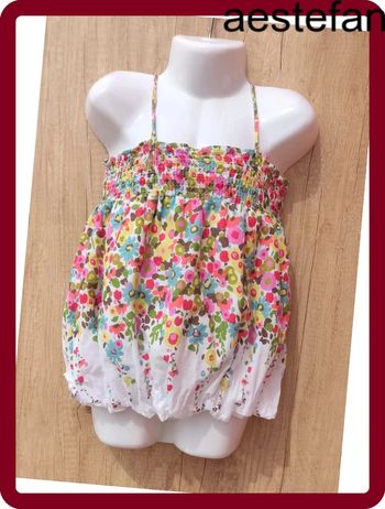 Top fine bretelle boule fleurie 5 ans Orchestra