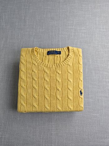Pull torsadé Ralph Lauren jaune taille XXL