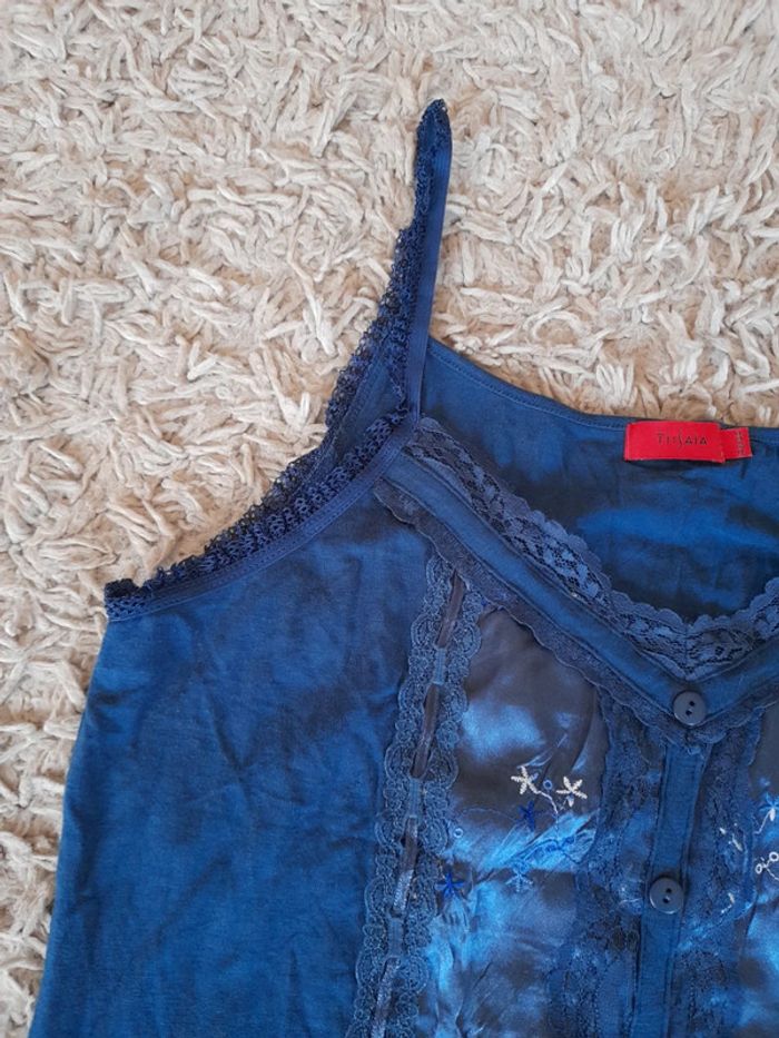 Joli bustier T42 viscose elasthan bleu nuit - photo numéro 2