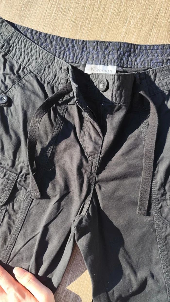 Pantacourt noir à lacets taille basse T40 - KWoman - photo numéro 9