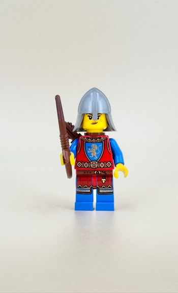 Lego Figurines Castle : Archer Lion Knight, visage double expression, avec arc et carquois- NEUF
