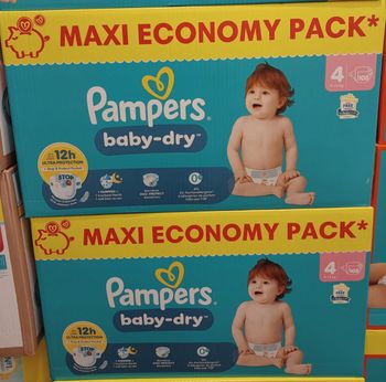 2 Cartons couches Pampers baby-dry Taille 4 - MaxiEcopack