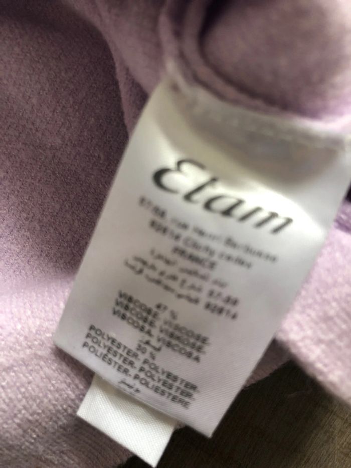 Pull oversize Etam taille S lilas manches ballon - photo numéro 5