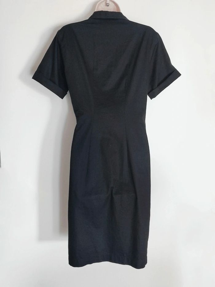 Robe chemise noire moulante vintage / Agnès B - 36/S à 38/M - photo numéro 9