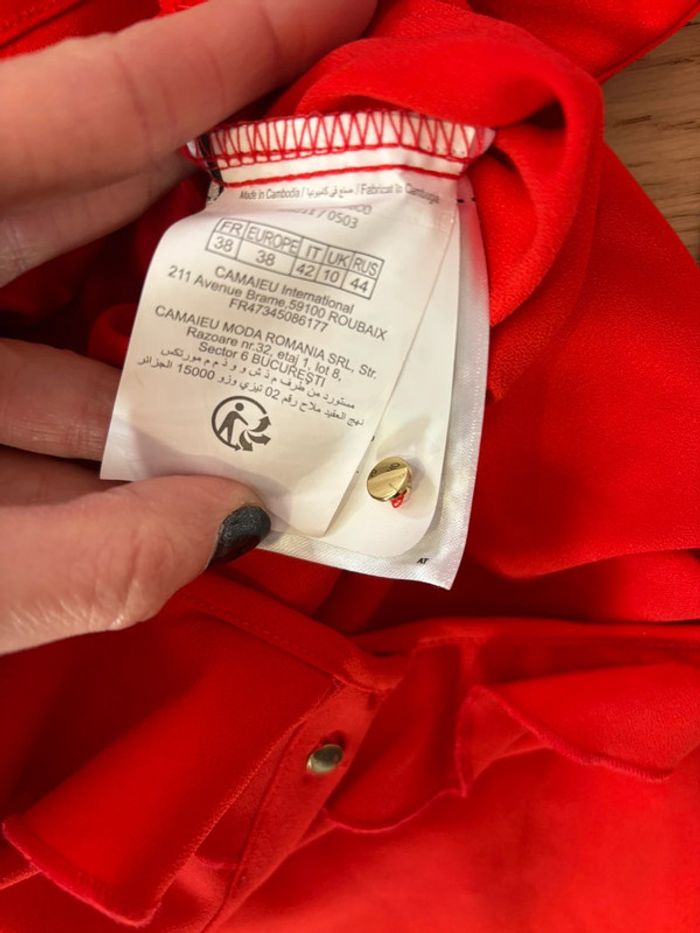 Neuve - Combinaison rouge Camaïeu taille 38 - photo numéro 6