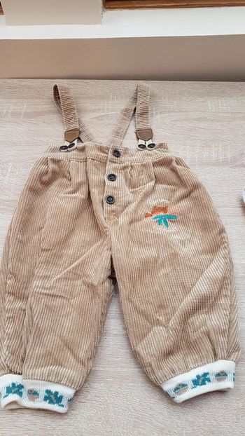 Salopette velours marron beige 74 cm