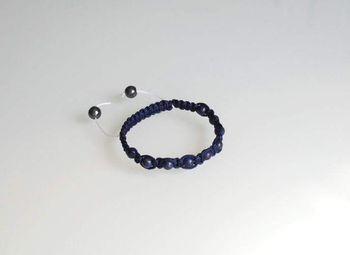 Bracelet Shamballa bleu marine et pierres semi précieuses lapis lazuli