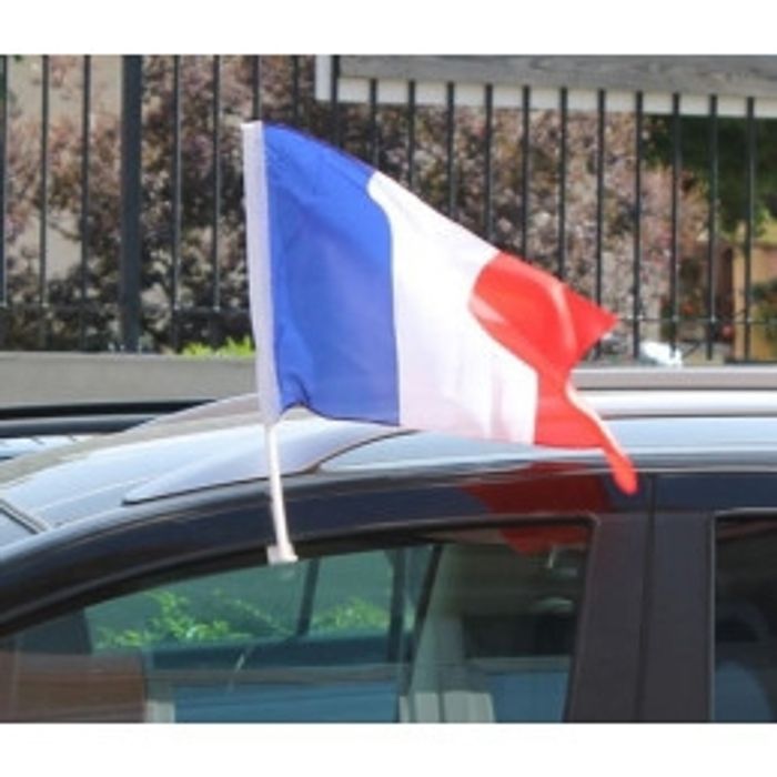 Drapeau avec hampe France polyester pour voiture 45 x 30 cm - photo numéro 2