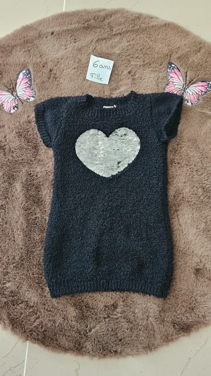 Robe pull coeur magique 6 ans fille - photo numéro 2