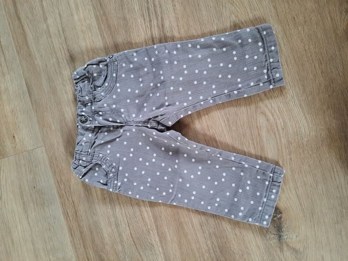 Pantalon en jean taupe à pois blancs Marèse 12 mois