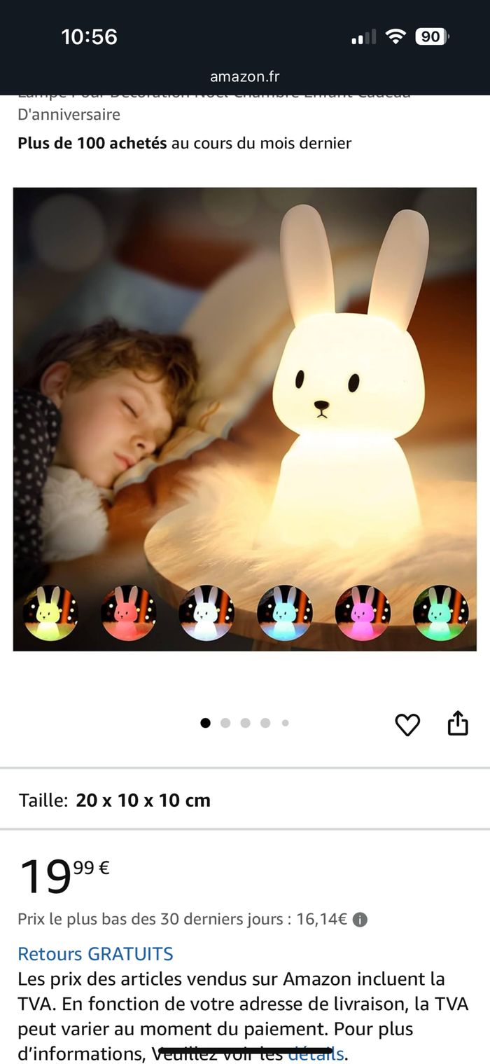 Veilleuse lapin - photo numéro 2