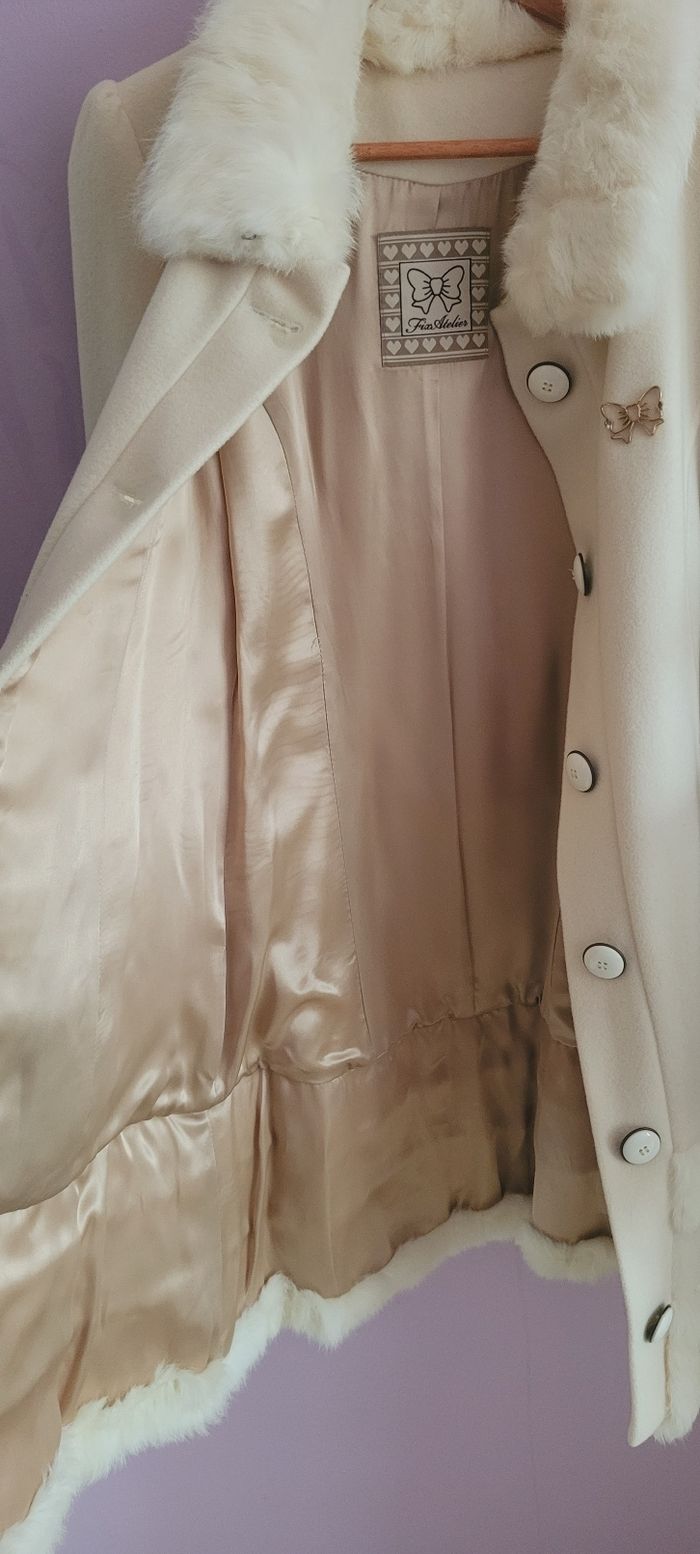 Manteau crème en laine style lolita/himekaji - photo numéro 6