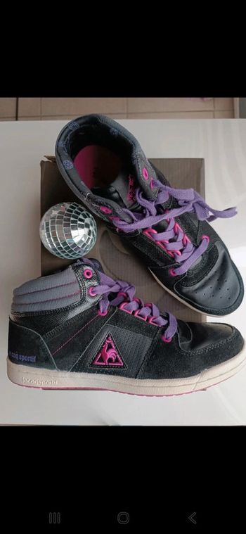 Basket Le Coq Sportif - pointure 41 - noire mauve et rose - très bon état