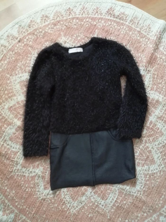 Robe noir bi matière