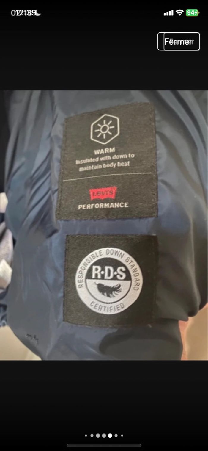 Doudoune super puffer jacket Levi's neuve avec étiquette - photo numéro 5