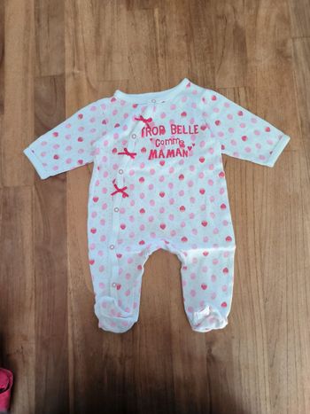 Pyjama fin 3mois motif fraises