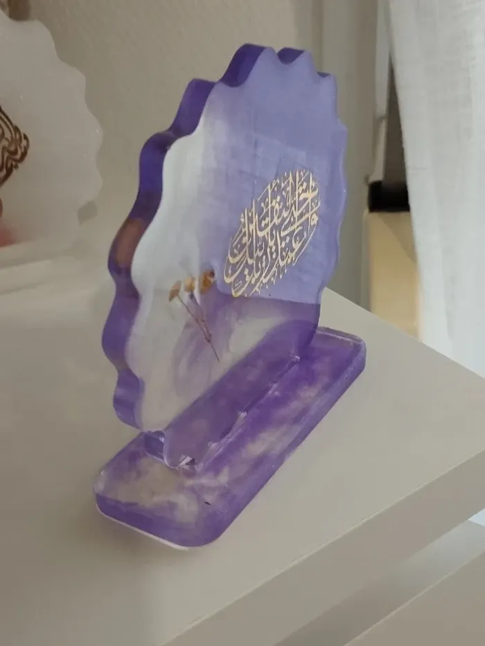 idée cadeau ornement bureau coiffeuse couvre tasse en résine et plantes naturelles abr011 - photo numéro 6