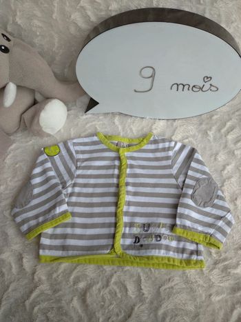 Gilet léger veste avec pressions Garçon 9 mois Super doudou Orchestra 100% coton