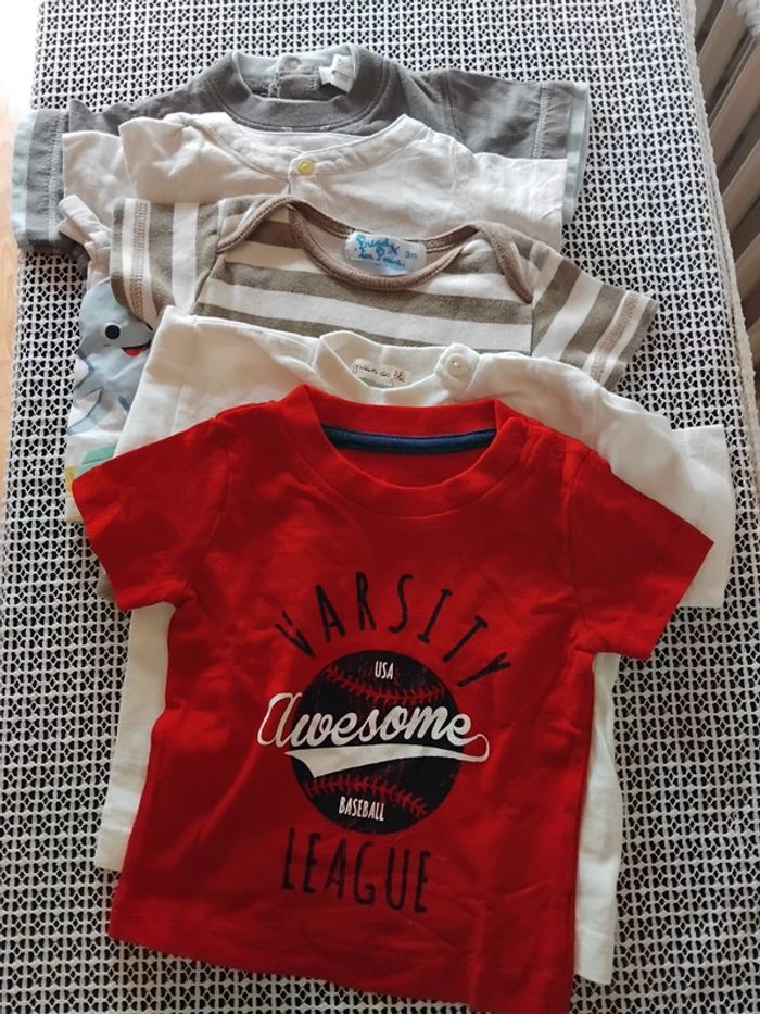 Lot techerts manches courtes garçon 3mois - photo numéro 4