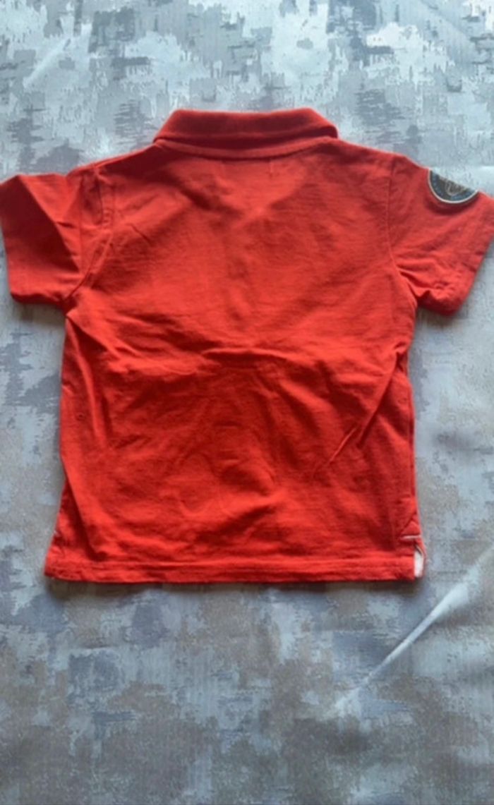 Polo manches courtes Tissaia 12 mois orange à motifs – TBE - photo numéro 2