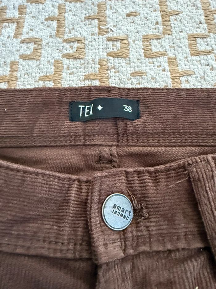 Pantalon marron style velours Tex - photo numéro 2