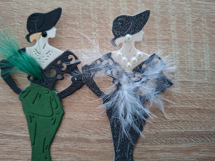 Lot embellissement scrapbooking, femmes rétro - photo numéro 4