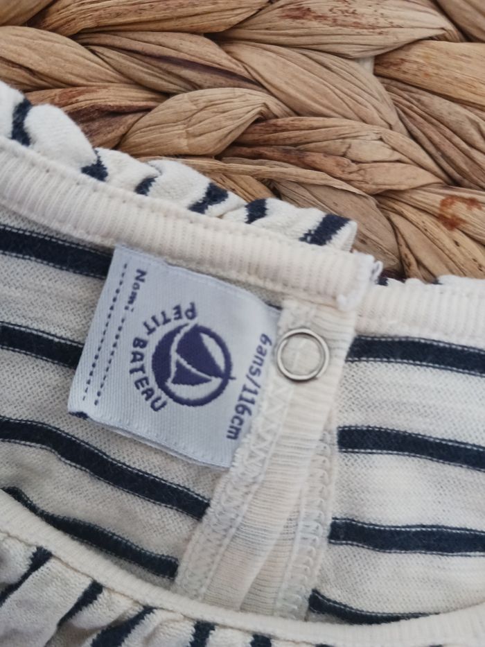 T-shirt mariniere fille à col petit bateau - photo numéro 4