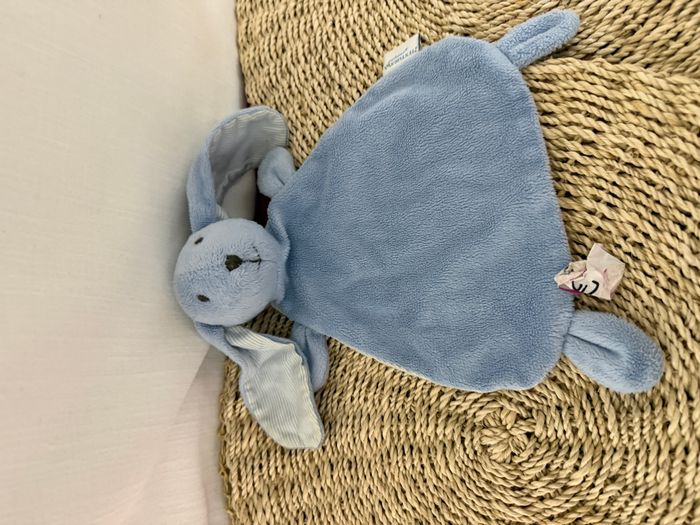 doudou plat lapin bleu textura baby kids - photo numéro 2
