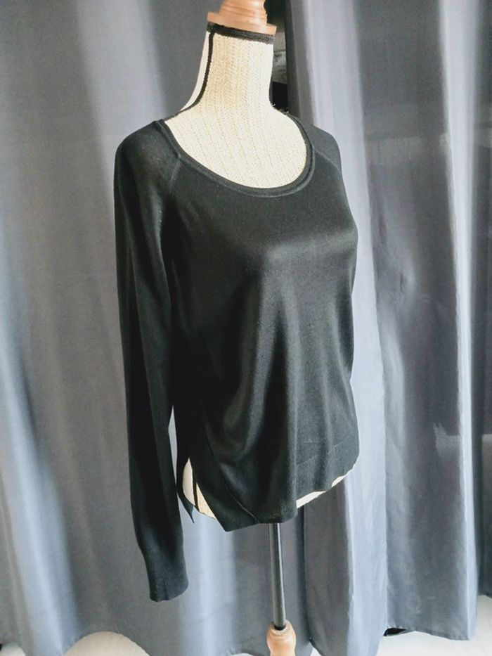 Pull fin noir oversize