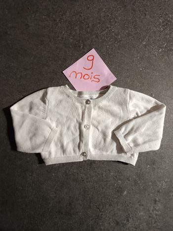 Gilet court blanc 9 mois