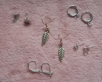 đż Boucles d'oreilles feuilles argentĂ©es + attaches au choix đż