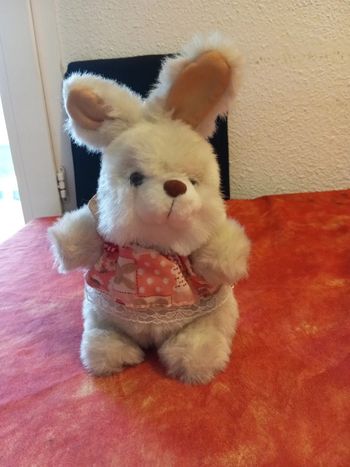 Dame lapin, lapine avec robe rose