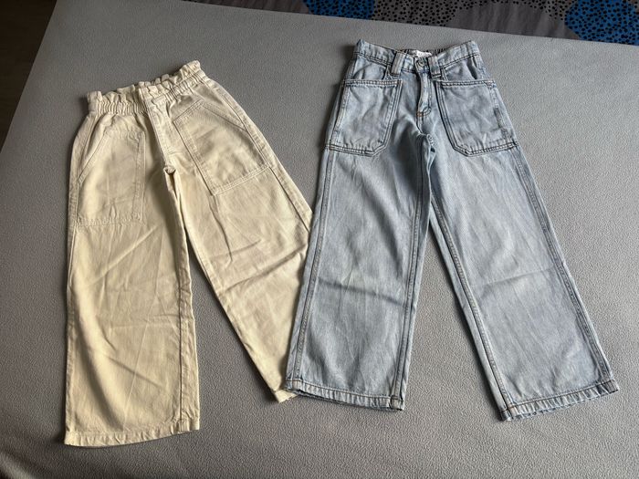 2 pantalons Zara bleu et jaune