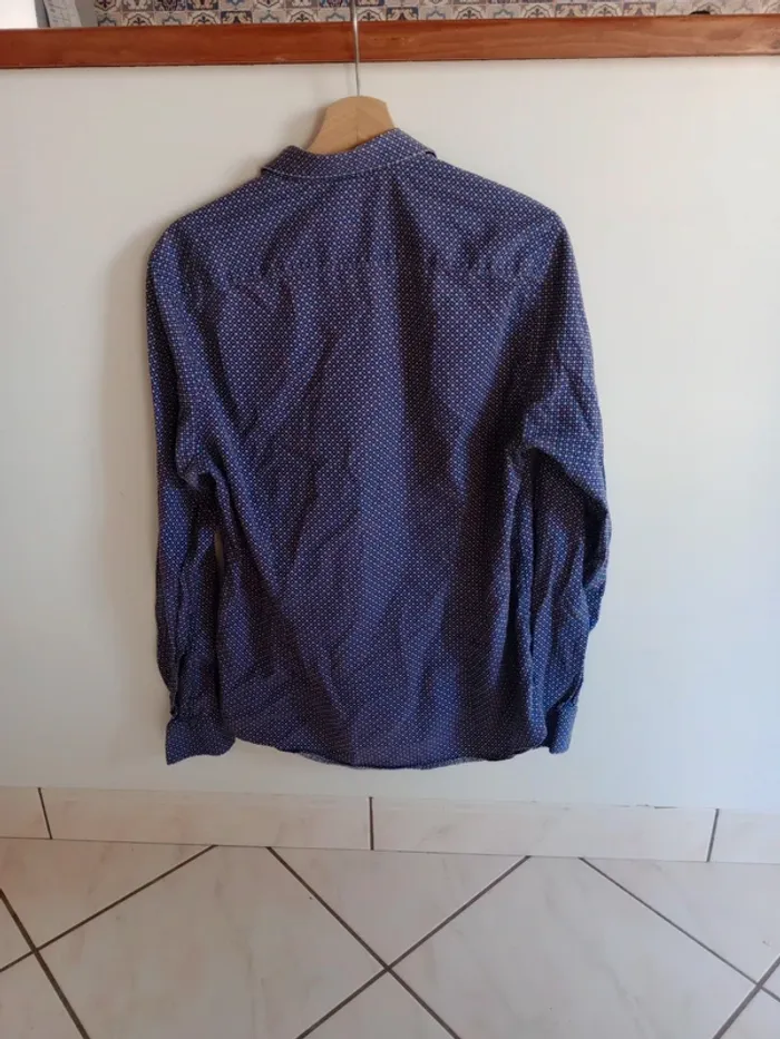 Chemise manches longues homme L bleu marine avec motif c 87 - photo numéro 6