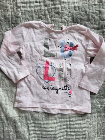 Tee shirt rose lulu castagnette 18 mois
