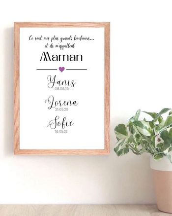 Affiche papa ou maman (Bonheur)