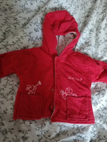 Gilet capuche rouge Sergent Major 3 mois