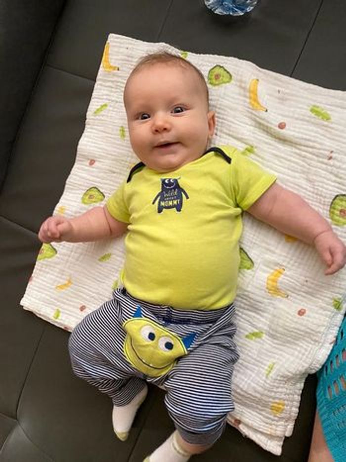 Ensemble : body et pantalon, vert anis, bébé 3-6 mois - photo numéro 2