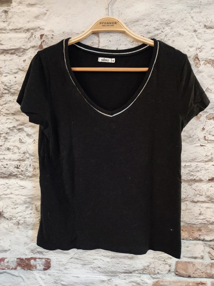 T-shirt manches courtes femme noir Gémo