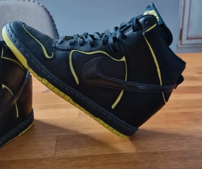 Baskets Nike dunk compensées noir et vert fluo - photo numéro 9