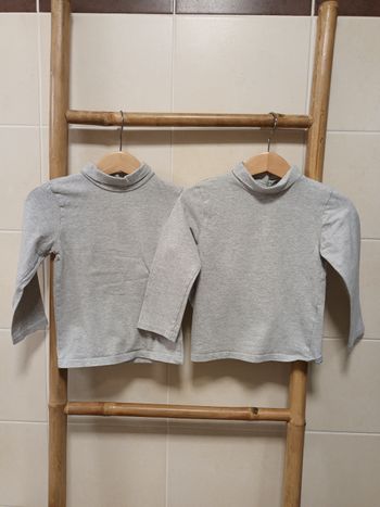 Lot de 2 sous pull gris en coton biologique 36 mois