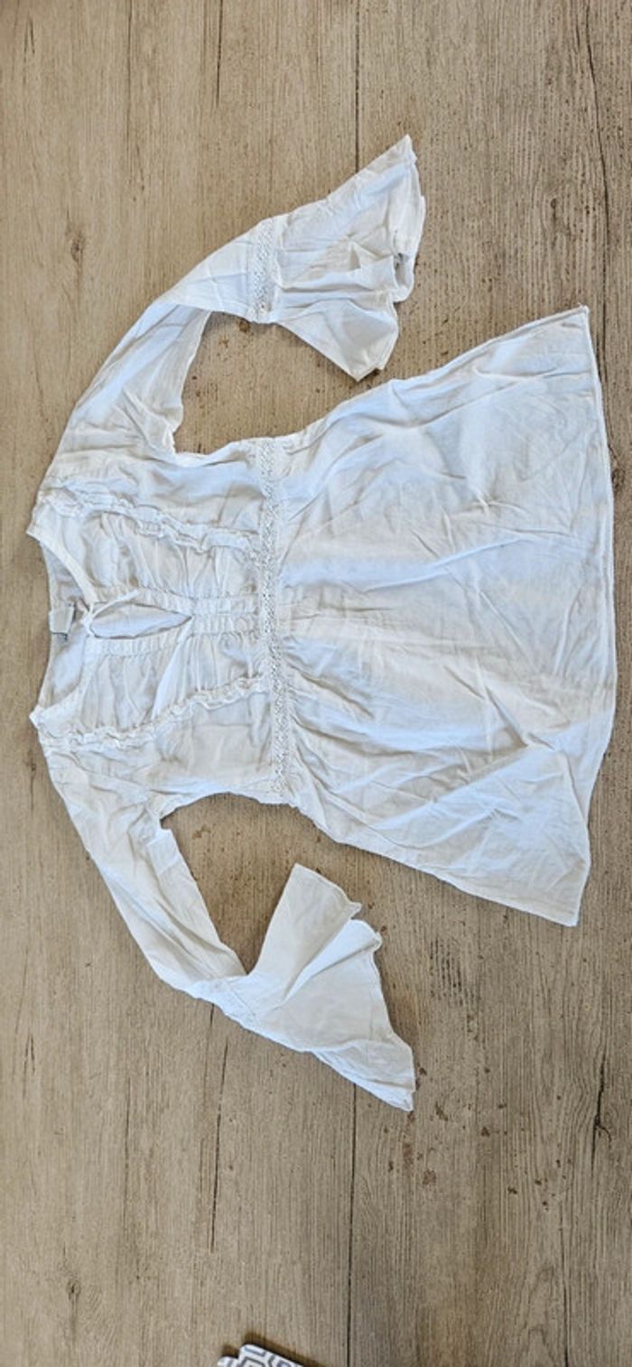 Blouse blanche à manches longues, classique, A l heure anglaise, 8 ans - photo numéro 3