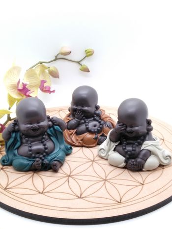 Lot de 3 statuettes Bouddha 